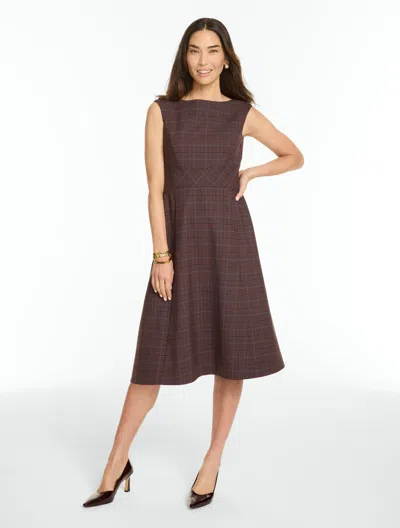 Talbots Celeste Plaid Sleeveless Dress - Rust - 2