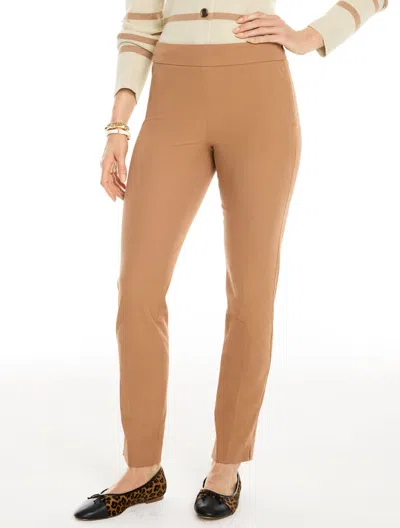 Talbots Plus Size - Plus Exclusive  Chatham Cotton Bi-stretch Slim Ankle Pants - Cafe Au Lait - 14 In Brown