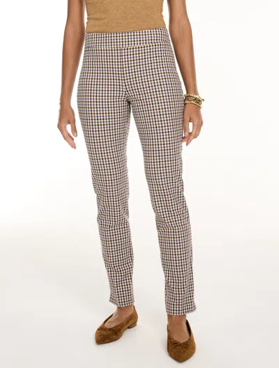 Talbots Chatham Cotton Bi-stretch Straight Ankle Pants - Chelsea Plaid - Dark Chocolate - 2