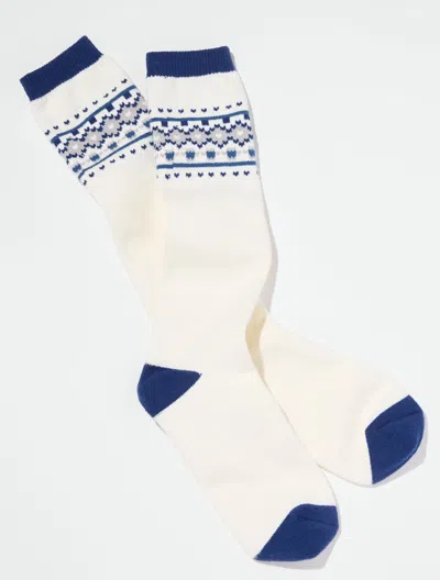 Talbots Chic Fair Isle Boot Socks - Ivory - 001  In White