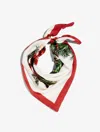 Talbots Christmas Wreath Silk Square Scarf - Ivory - 001  In White