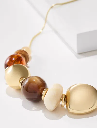 Talbots Chunky Bead Adjustable Necklace - Burnt Copper/gold - 001  In Burnt Copper,gold