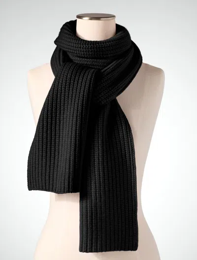 Talbots Chunky Cashmere Scarf - Black - 001