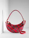 Talbots Cider Plaid Crescent Bag - Red - 001  In Red