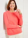 Talbots Plus Petite - Circle Lace Crewneck Sweatshirt - Coral Peach - 2x - 100% Cotton