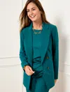 Talbots City Twill Open Front Blazer - Dark Teal - 16  In Dark Teal