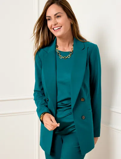Talbots City Twill Open Front Blazer - Dark Teal - 16