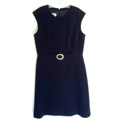 Talbots Classic Belt Sheath Dress In Navy In Blue