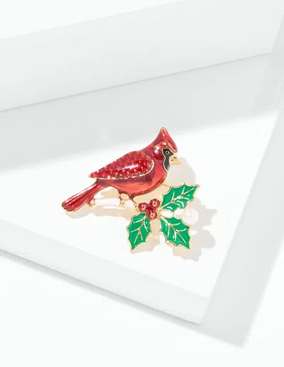 Talbots Classic Cardinal Brooch - Red Mult /gold - 001  In Red Mult,gold