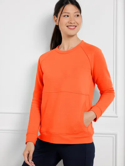 TALBOTS MISSES - CLASSIC FRENCH TERRY CREWNECK SWEATER PULLOVER - BRIGHT TANGERINE - XL TALBOTS 