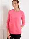 Talbots Classic French Terry Crewneck Sweater Pullover - Geranium Pink - X