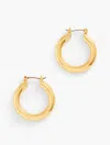 Talbots Classic Hoop Earrings - Gold - 001