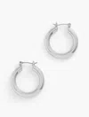 Talbots Classic Hoop Earrings - Shiny Silver - 001  In Silver