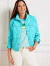 Talbots Classic Jean Jacket - Solids - Vivid Turquoise - 1x