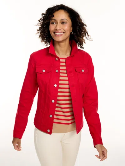 Talbots Classic Jean Jacket - Solids - Red - Xs