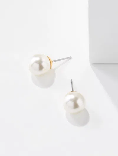 Talbots Classic Pearl Stud Earrings - Ivory Pearl/gold - 001