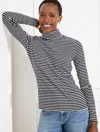Talbots Plus Petite - Classic Turtleneck Top - Cheer Stripe - Indigo/ivory - 3x  In Indigo,ivory