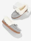 Talbots Cleo Flannel Faux Fur Moccasins Shoes - Light Grey - 10m  In Gray