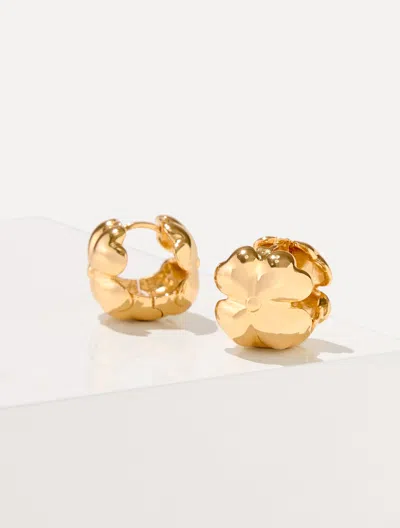 Talbots Clover Front Back Earrings - Gold - 001