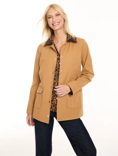 Talbots Coated Cotton Barn Jacket - Tobacco - Xs