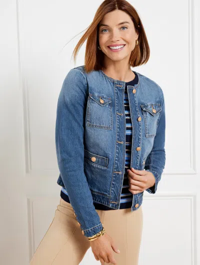 Talbots Collarless Jean Jacket - Sienna Wash - X