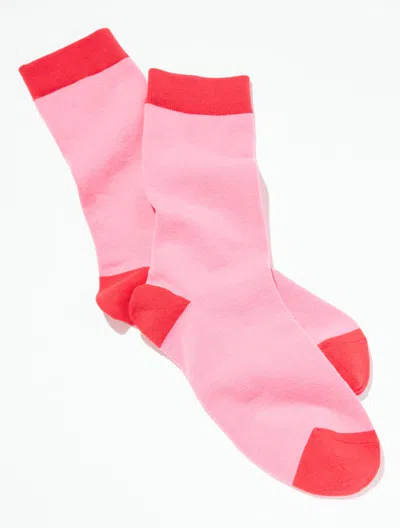 Talbots Colorblock Trouser Socks - Pink - 001