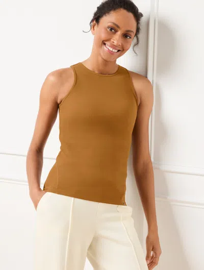 Talbots Contour Stretch Ribbedtank - Toffee Brown - Large