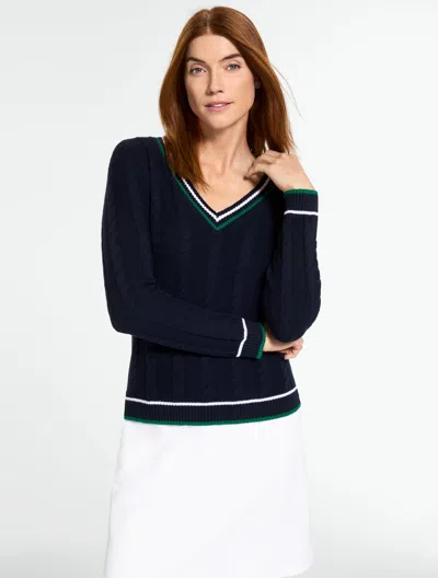 Talbots Coolmax® Tennis Stadium Sweater - Blue - Xl
