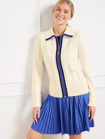 Talbots Coolmaxâ® Sweater Jacket - Ivory - Large  In White