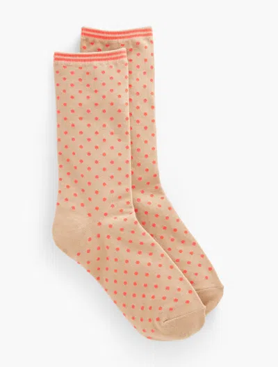 Talbots Coral Dot Stripe Trouser Socks - Fawn - 001