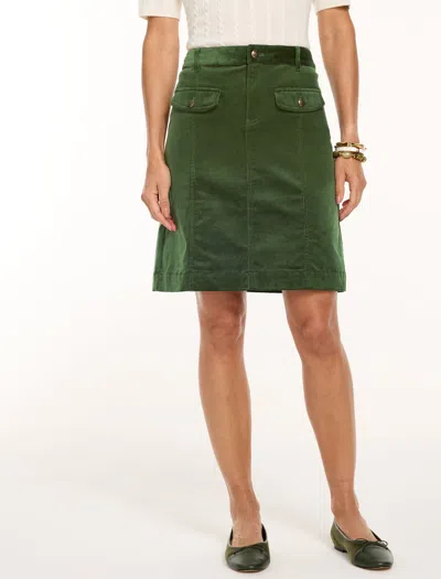 Talbots Corduroy A-line Skirt - Dark Olive - 2