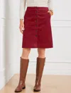 Talbots Corduroy Button Front A-line Skirt - Pommegranate - 16