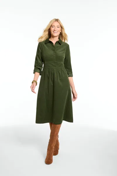 Talbots Corduroy Midi Shirtdress - Nori - 2