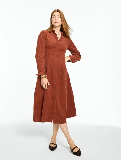 Talbots Corduroy Midi Shirtdress - Rust - 2