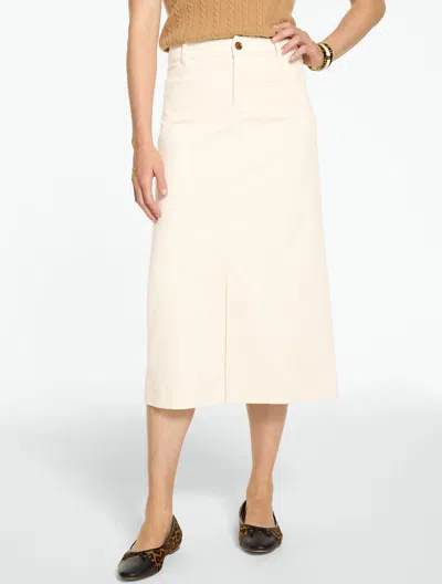 Talbots Corduroy Midi Skirt - Ivory - 2