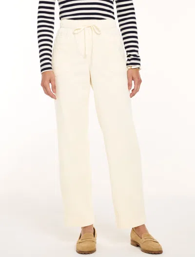 Talbots Corduroy Straight Leg Pull-on Pants - Ivory - Xs - 100% Cotton