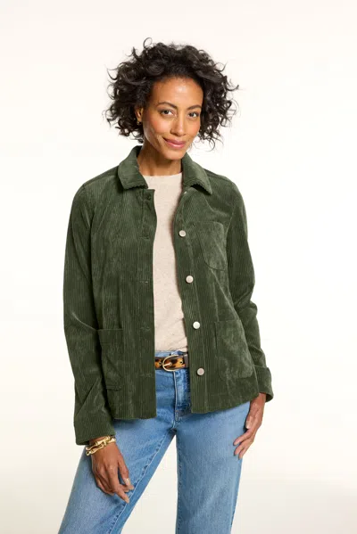 Talbots Corduroy Swing Jacket - Dark Olive - Xs