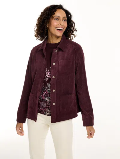 Talbots Corduroy Swing Jacket - Rich Burgundy - Xs