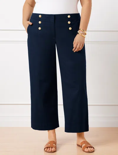 Talbots Cotton Slub Sailor Crop Pants - Blue - 22