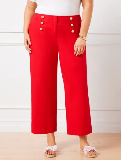 Talbots Cotton Slub Sailor Crop Pants - Bright Apple - 22