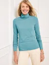 Talbots Cotton Turtleneck Top - Blue Haze - 1x