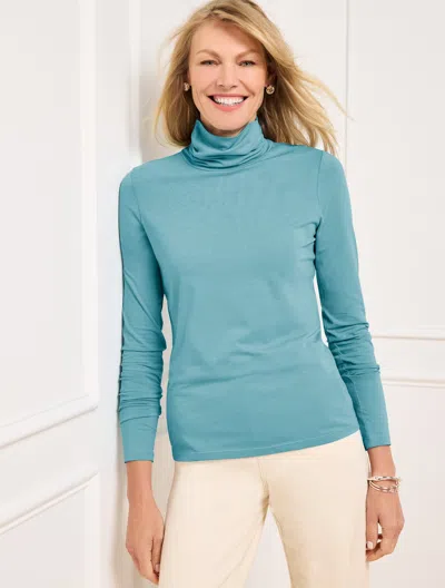 Talbots Cotton Turtleneck Top - Blue Haze - 1x  In Blue Haze