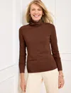 Talbots Cotton Turtleneck Top - Dark Walnut - 2x