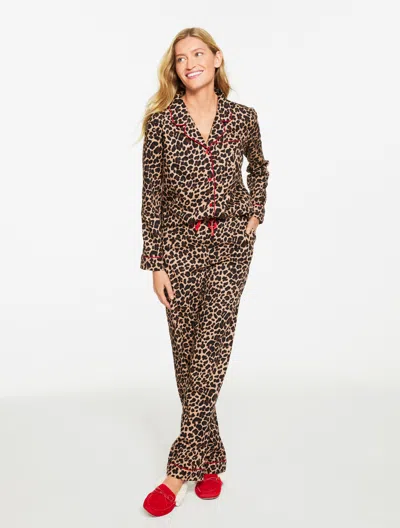 Talbots Cotton Twill Sleep Set - Abstract Animal - Fawn - Medium  In Multi