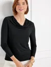 Talbots Cowl-neck Top - Black - 3x  In Black