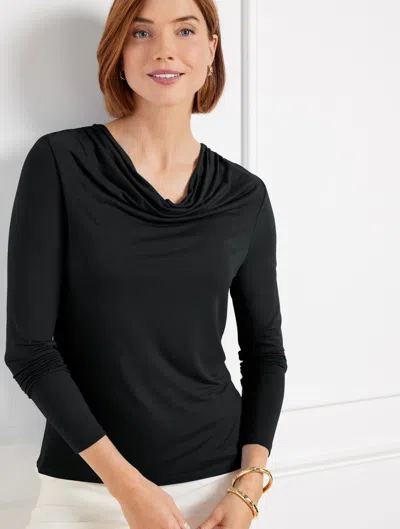 Talbots Cowl-neck Top - Black - 3x