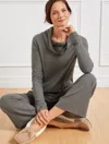 Talbots Cowlneck Waffle Knit Pullover Sweater - Mist Grey - Medium  In Mist Grey