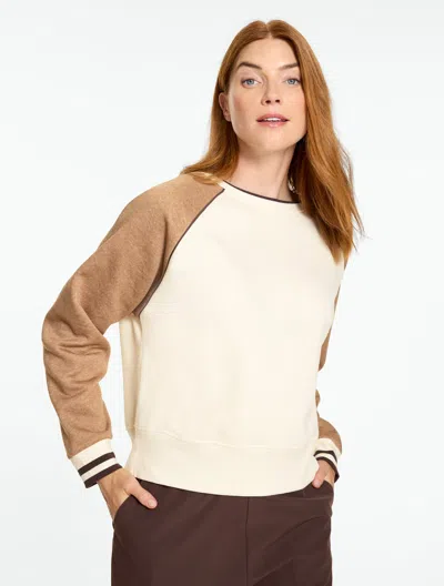 Talbots Cozy Fleece Pullover Sweater - Colorblock - Ivory - Xs