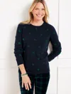 Talbots Misses - Crewneck Sweater - Tinsel Dot - Indigo/dark Green - Small  In Indigo,dark Green
