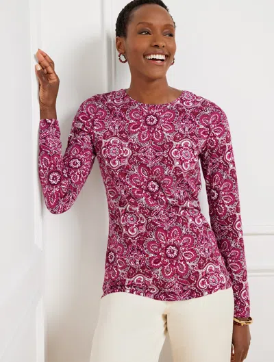 Talbots Crewneck T-shirt - Floral Medallion - Pomegranate - 3x